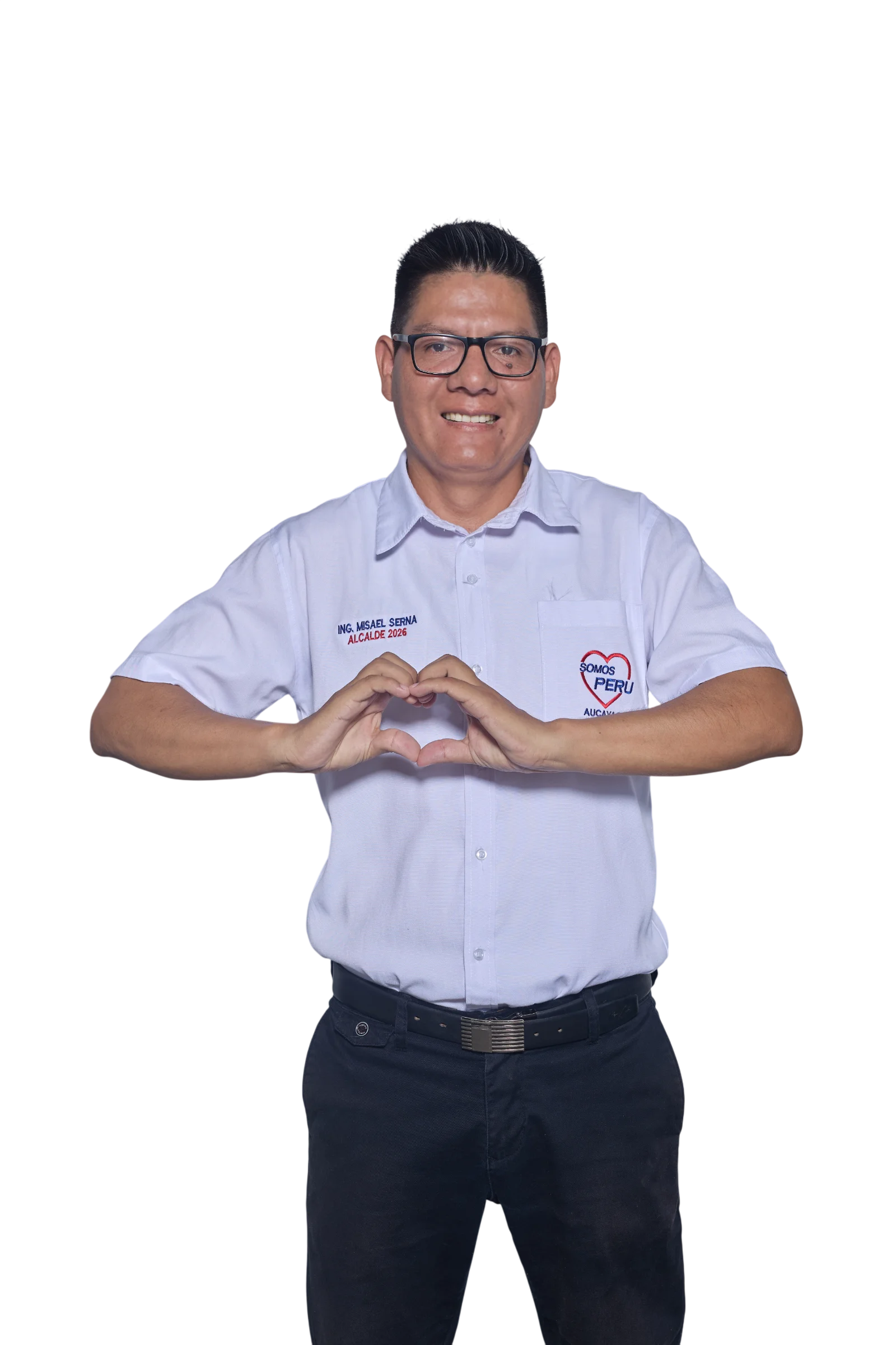 Misael Serna Villar en actividad de campaña en Aucayacu